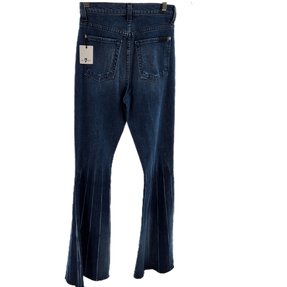 7 For All Mankind Mega Flare High Wasited Greenwich Jeans Womens Size 27 - Picture 4 of 16